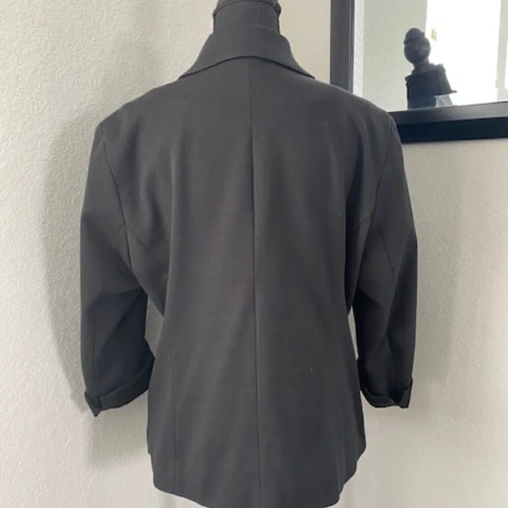 NICOLE MILLER Original Black Knit Blazer Suit Jacket Sz Large